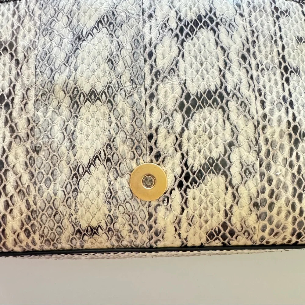 Brian Atwood Cream Snakeskin Leather Crossbody Bag - Picture 12 of 14